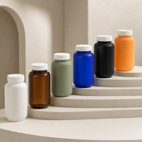 Flacon de pilules en plastique HDPE de 200 ml avec logo personnalisé, conteneur à large ouverture de 200 cc pour capsules de vitamine C avec bouchon à vis pour compléments alimentaires