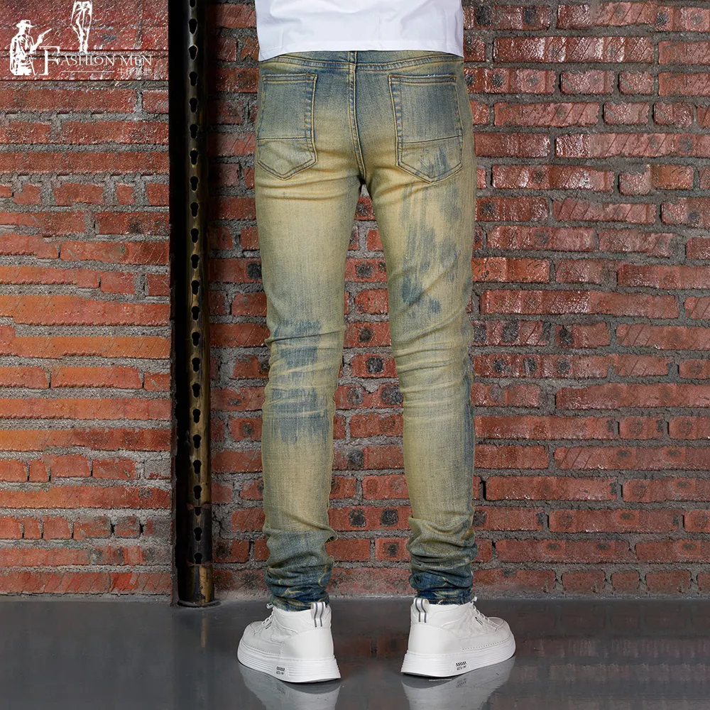 Jeans biru slim fit pria, jeans kasual harga grosir