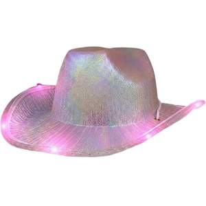 Sombrero de Vaquera Personalizado con Luces LED de Colores para Adolescentes, Ideal para Año Nuevo, Diwali, Cumpleaños, Graduaciones, Fiestas, Bares, Disfraces y Accesorios de Cosplay - Product Image 1