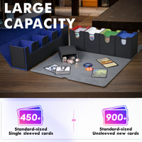 Boîte de rangement pour cartes à collectionner JUZI en gros, personnalisable, avec boîte à dés amovible, étui à cartes 5-en-1 avec plateau à dés intégré