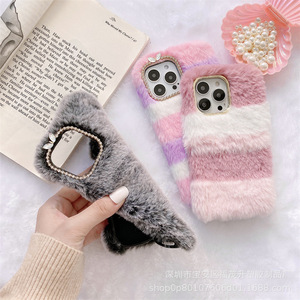 <span class=keywords><strong>Cover</strong></span> in TPU peluche peloso con adesivo fantasia custodia protettiva per mani calde invernali per <span class=keywords><strong>iPhone</strong></span> 11 12 13 Pro Max <span class=keywords><strong>XR</strong></span> 7 8 Plus - Product Image 3