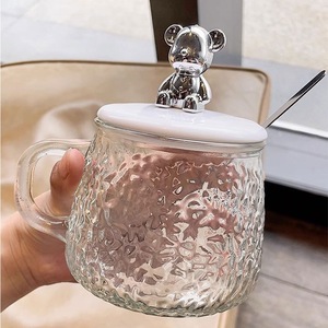<span class=keywords><strong>Tazza</strong></span> <span class=keywords><strong>in</strong></span> <span class=keywords><strong>Vetro</strong></span> Martellato Elettroplaccato a Forma di Orso <span class=keywords><strong>con</strong></span> <span class=keywords><strong>Coperchio</strong></span> e Cucchiaio, <span class=keywords><strong>Tazza</strong></span> da Caffè e Tè <span class=keywords><strong>in</strong></span> <span class=keywords><strong>Vetro</strong></span> Soda-Lime per Ufficio e Colazione - Product Image 4