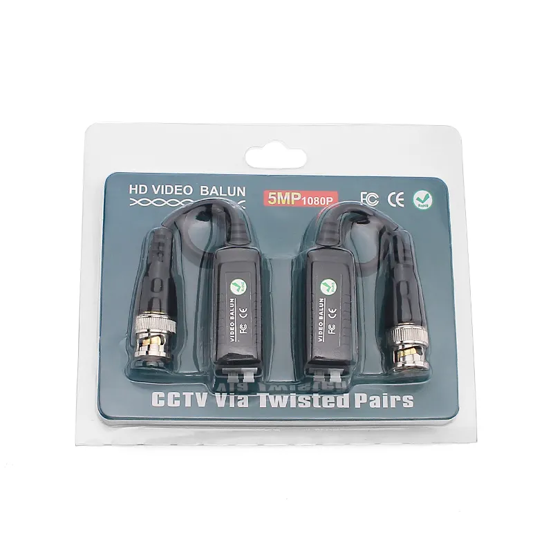 Fabricant fournit une caméra ip passive balun isolateur vidéo balun utp émetteur-récepteur mini vidéo balun YJS-206A