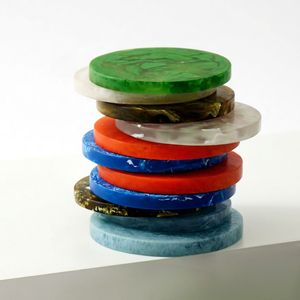 The Coaster Square Acacia Wooden Resin Coasters Set of 4 - Absorbent Wooden Cup Mats for Drinks, Table Protection, Kitchen & Bar - Product Image 1