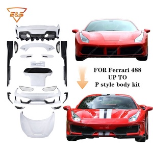 Sang Trọng Tùy Biến Nâng Cấp Để P Phong Cách Cơ Thể Kit Đối Với <span class=keywords><strong>Ferrari</strong></span> 488 Phía Trước Bumper Phía Sau Bumper Spoiler Bên Váy Mui Xe Cơ Thể Kit - Product Image 6