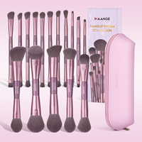 MAANGE Nouvelle Arrivée Luxe Ensemble de 16 Pinceaux Double-embout Professionnels pour Ombre à Paupières, Poudre Libre, Fond de Teint et Maquillage Liquide