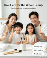 Brosse à dents souple en bambou avec manche en bois naturel, consommables de nettoyage buccal pour les courts séjours, approvisionnement transfrontalier