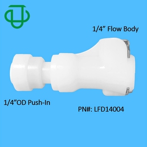 Valved 1/4 flow body 1/4 barb <b>quick</b> disconnecting Low Pressure <b>quick</b> release Plumbing <b>Connector</b> Injection Molding black color - Product Image 1
