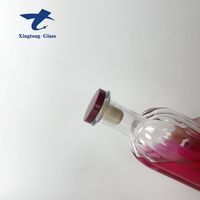 750ml 500ml Bouteilles en verre rondes à large ouverture pour vodka whisky tequila liqueur vin paquet avec courbes