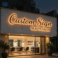 Enseigne en métal 3D personnalisée avec logo rétroéclairé par LED, enseigne murale personnalisée, enseigne en lettres pour le bureau, la réception, le studio de beauté, la boutique, la décoration