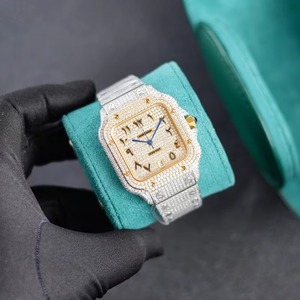 Drioshipping Custom luxury hip hop 904L stainless steel CZ <b>diamond</b> mechanical <b>watch</b> iced out moissanite 9015 movement automatic - Product Image 6