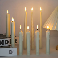 Bougie chauffe-plat sans flamme à LED avec minuterie, effet flamme 3D vacillante, en cire véritable, couleur ivoire