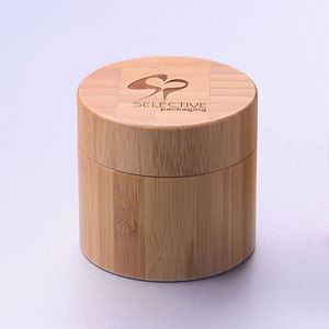 <b>Bamboo</b> Cosmetic Jar Set for Face Cream Eye Cream Lotion & Lipstick 30g 50g Skin Care with Silk <b>Screen</b> Printing Glass Lining - Product Image 1