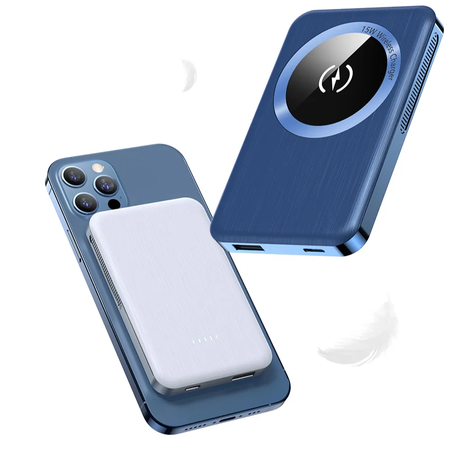 Внешнее зарядное устройство для телефона 5000 мАч Type C QC, беспроводное магнитное зарядное устройство для iPhone 13