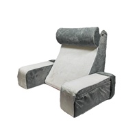 Coussin de lit multifonctionnel détachable en velours cristal pour lecture et canapé, oreiller inclinable en polyester