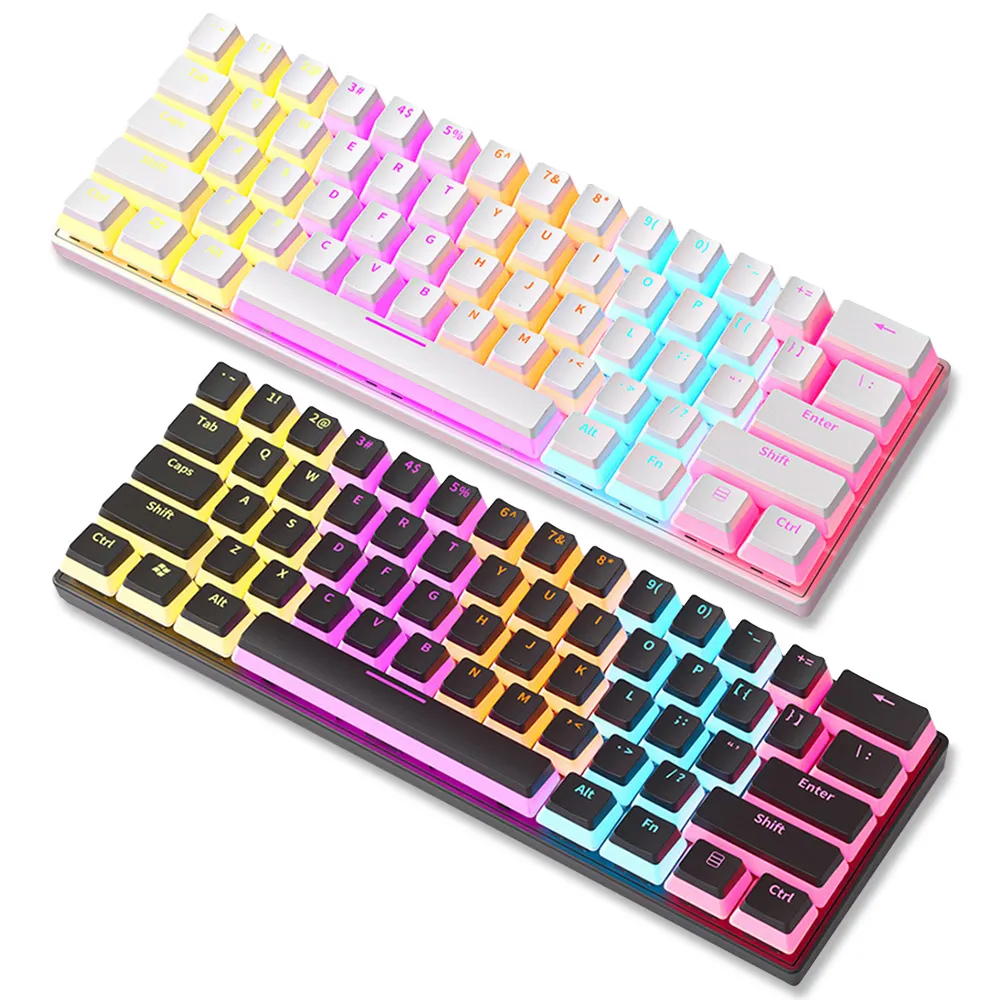 SAMA puding klavye yüzde 60 ANSI dizüstü bilgisayar masaüstü ergonomik RGB Led arkadan aydınlatmalı plastik oyun mekanik klavye