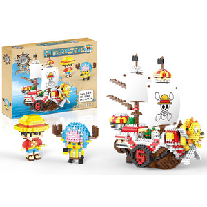 Blocs de construction pour enfants, Collection de dessins animés japonais, une pièce assemblé, Mini briques, Luffy, figurines, jouets, vaisseau <span class=keywords><strong>Pirate</strong></span> - Product Image 1