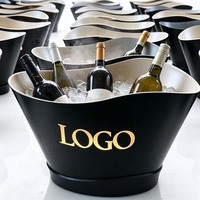 Seau à glace LED personnalisé avec logo, refroidisseur de bouteilles de champagne et de vin pour service de table, présentoir de bouteilles pour boîte de nuit, bar, club, fête