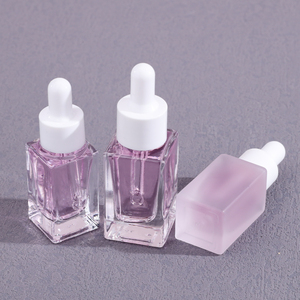 ขวดแก้วหยดเซรั่มทรงเหลี่ยม ขนาด 10 มล. 15 มล. 30 มล. ก้นขวดหนา ขวดเปล่าสำหรับผลิตภัณฑ์ดูแลผิวและน้ำมันหอมระเหย พร้อมหลอดหยด - Product Image 1