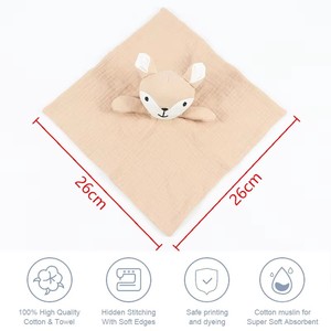 Couette pour bébé en mousseline de coton <span class=keywords><strong>Renard</strong></span> Animal en peluche Jouet apaisant pour la dentition Literie pour enfants - Product Image 2