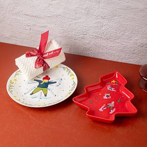 Vaisselle en céramique de haute qualité avec motif sur le thème de l'hiver, vente en gros, boîte cadeau, vaisselle en céramique rouge - Product Image 5