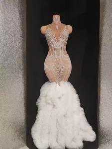 Elegante strass senza maniche compleanno matrimonio ospite abito da sirena da donna abito da ballo da sera abito da ballo per donna - Product Image 4