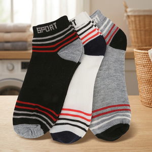 Chaussettes de sport pour homme Chase Value, lot de 3, multicolores, 80 % coton, 15 % polyester, 5 % élasthanne - Product Image 3