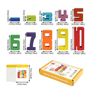 Blocs de construction numériques en bois pour les tout-petits et les enfants - Jouet éducatif pour le comptage et les <span class=keywords><strong>math</strong></span>ématiques avec développement de la motricité fine - Product Image 5