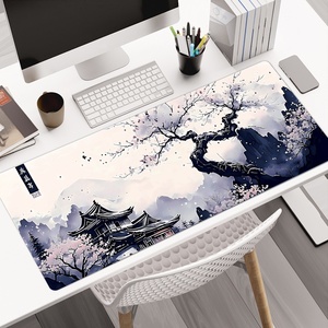 Custom Sublimation Print Japanese Style <b>Large</b> Gaming Mouse Pad Anime Flower Blossom Desk <b>Mat</b> Rubber Base XL Gaming Keyboard <b>Mat</b> - Product Image 1