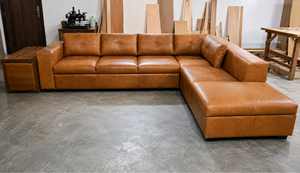 Sofá de Salón en Forma de L de Cuero Genuino Contemporáneo con Diseño Tapizado de Lujo, Gran Capacidad de Asientos, Elegante Esquina - Product Image 4