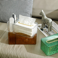 Boîte à mouchoirs multifonctionnelle créative de luxe légère portable imperméable de rangement de bureau table basse télécommande