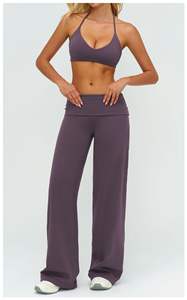 Nouvel Arrivage Ensemble de Sport 2 Pièces pour Femme Personnalisé Doux Confortable Respirant pour Yoga et Entraînement à Manches Longues et Taille Haute - Product Image 5