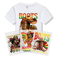Vente en gros de motifs personnalisés en vinyle plastisol imprimable à repasser, motifs d'autocollants, logo, impression par transfert thermique pour t-shirts