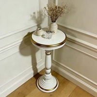 Table d'angle d'entrée en bois massif de style européen pour hôtel, maison, salon, chambre, villa, en chêne blanc brun antique, pour plantes et fleurs