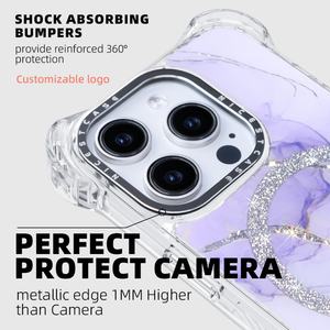 Coque de téléphone antichoc Aikusu avec paillettes pour iPhone 17 16 15 Pro Max, personnalisable par impression UV - Product Image 3