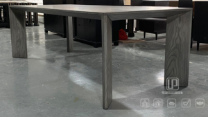 Ensemble de table à manger de style américain de haute qualité, 6 places, table à manger simple et moderne en bois massif gris frêne - Product Image 4