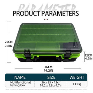 Boîte de rangement WEI Double couche grande boîte de matériel de pêche avec cloison réglable Portable boîte de matériel de pêche portable - Product Image 6