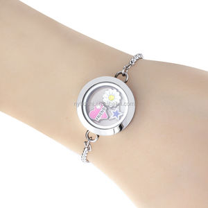 Toptan örnek 25mm paslanmaz çelik düz mıknatıs kapatma cam yüz + paslanmaz çelik geri ayarlanabilir zincir bilezik ile - Product Image 2