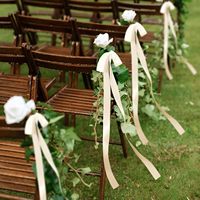 24 nœuds de chaise de mariage et d'Halloween à longues queues de 36 pouces, en ruban de satin polyester pré-noué, pour décoration d'allée d'église, de chaise et de cérémonie de banquet