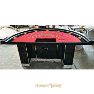 שולחן בלאק ג'ק ופוקר בהתאמה אישית, ברמת קזינו, מתקפל, עם מחזיקי כוסות, משטח טקסס מעץ מלא, מרופד, 2 מסילות משחק מודרניות - Product Image 5