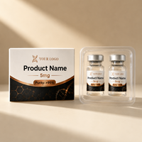 Étiquettes personnalisées holographiques laser pour peptides, assorties aux boîtes, flacons cosmétiques 3ml/5ml/10ml, étanches, résistantes à la chaleur, haute viscosité