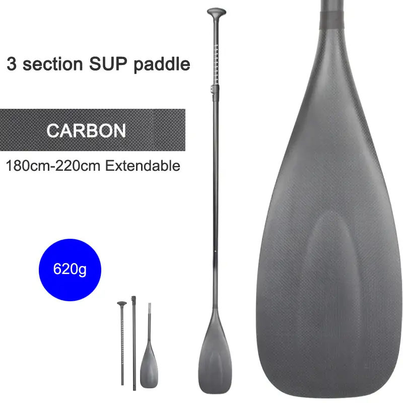 Lame d'arbre de pagaie en carbone à 3 sections, accessoire gonflable pour bateau de pêche, 180-220cm, offre spéciale