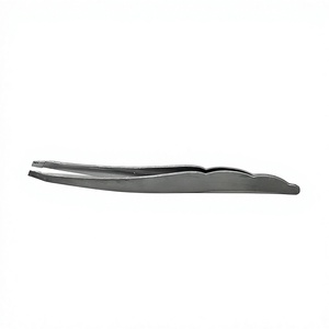 Pinzas plateadas para cejas, 11 cm, Punta inclinada, punta fina hecha a mano, agarre elegante, lo mejor para cejas, desplume de pelo - Product Image 5