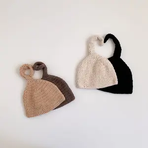 TXL475 inverno neonato caldo cappello di lana tinta unita moda bambini berretti bambini neonato bambino cappello lavorato a maglia