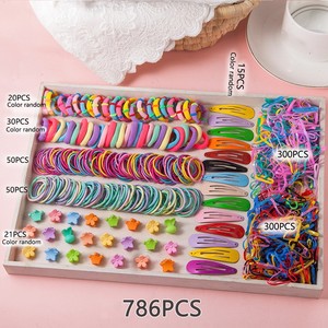786 Piezas/Juego de Bandas Elásticas de Goma Coloridas para el Cabello, Pinzas y Clips para el Cabello, Accesorios para Niñas para el Regreso a Clases y Uso Diario - Product Image 3