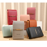 Sac de téléphone multifonctionnel de luxe antichoc en sergé PU, portefeuille pour femme grande capacité, pour smartphones de voyage jusqu'à 6,5 pouces (iPhone inclus)