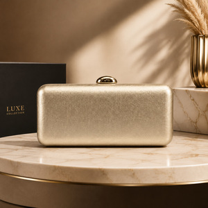 Wholesale women's clutch bags Top handle party handbags Luxe Collection Metallic Silver Clutch Bag Evening Party Style - Product Image 5