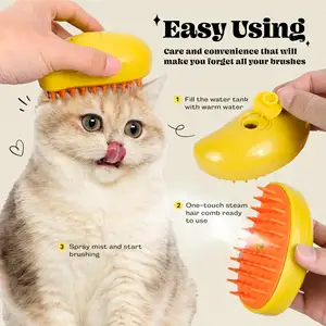 3 Trong 1 Pet Chải Chuốt Công Cụ Có Thể Sạc Lại Silicone Massage Tóc Remover Tự Làm Sạch Phun Lược Con Chó Mèo Bàn Chải Hơi Nước Bàn Chải