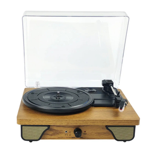 Vente Flash : Lecteur de disques vinyles rétro multifonctionnel 2 vitesses, anti-skating, entraînement par courroie, vinyle 5.0, 4 canaux stéréo, arrêt automatique - Product Image 1