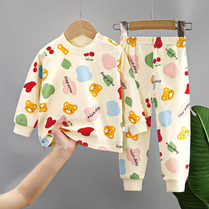 Herbst Kinder Langarm-Hosen-<span class=keywords><strong>Set</strong></span> Baumwoll-Unterwäsche <span class=keywords><strong>Baby</strong></span> Neue Pyjamas Schlafanzug Hausanzug - Product Image 3